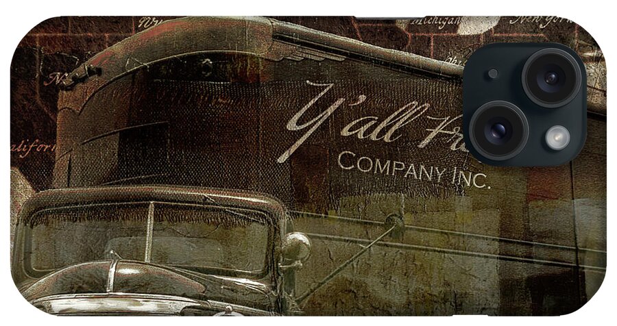 Vintage Poster Truck iPhone Case featuring the painting Vintage American Freight Trucking by Mindy Sommers