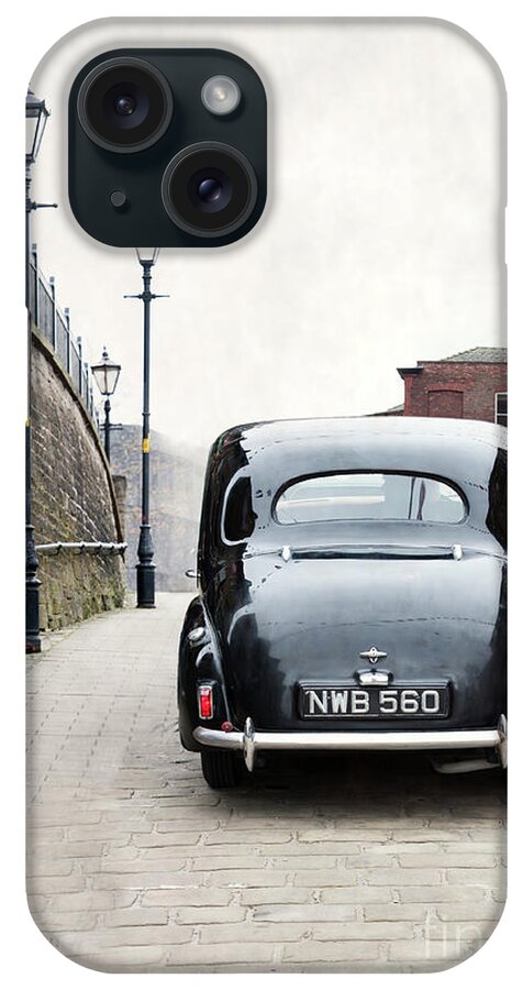 Car iPhone Case featuring the photograph Vintage Car On A Cobbled Street by Lee Avison