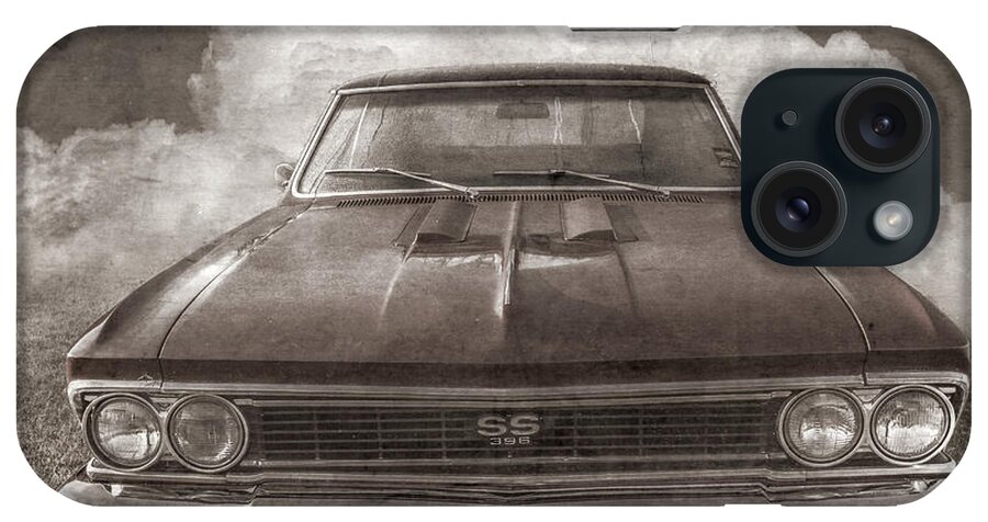 1962 iPhone Case featuring the photograph Vintage Chevy Chevelle Super Sport in Sepia Western Tones by Debra and Dave Vanderlaan