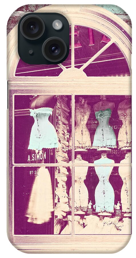 Corset iPhone Case featuring the painting Vintage French Corset Shop by Mindy Sommers