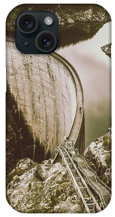 Architecture iPhone Case featuring the photograph Vintage Hydro-Electric Dam by Jorgo Photography