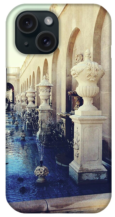 Fountains iPhone Case featuring the digital art Vintage Longwood Gardens Fountains by Trina Ansel