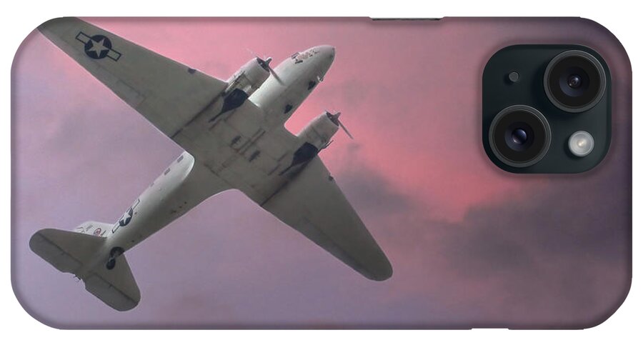 Airplane iPhone Case featuring the photograph Vintage Navy Prop Plane by David and Carol Kelly
