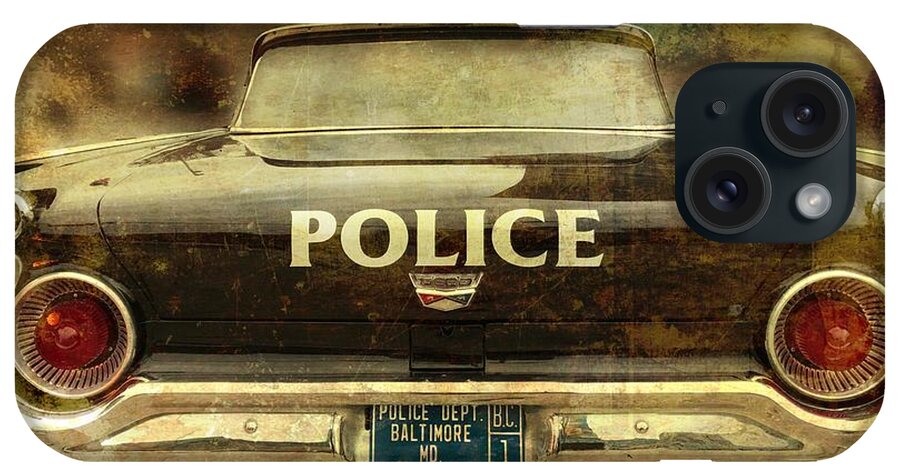 Vintage iPhone Case featuring the photograph Vintage Police Car - Baltimore, Maryland by Marianna Mills