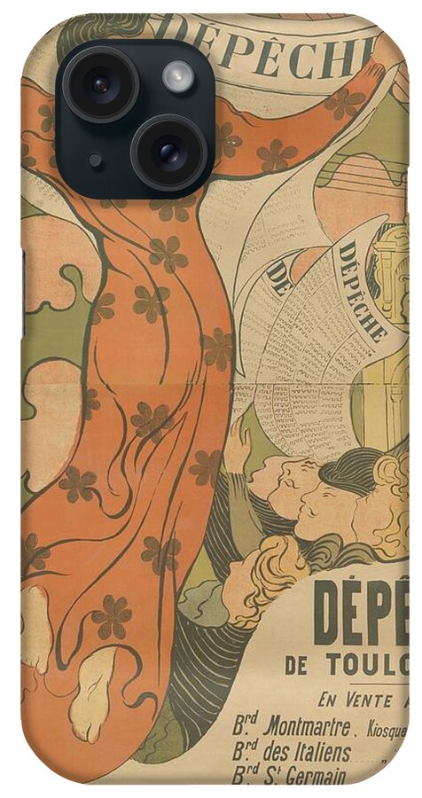 Vintage Poster For The Newspaper La Dpche De Toulouse Maurice Denis (1870 - 1943) iPhone Case featuring the painting Vintage Poster for the newspaper by MotionAge Designs