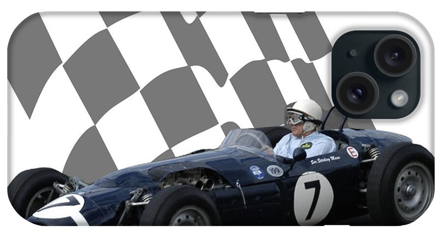 Racing Car iPhone Case featuring the photograph Vintage Racing Car and Flag 8 by John Colley