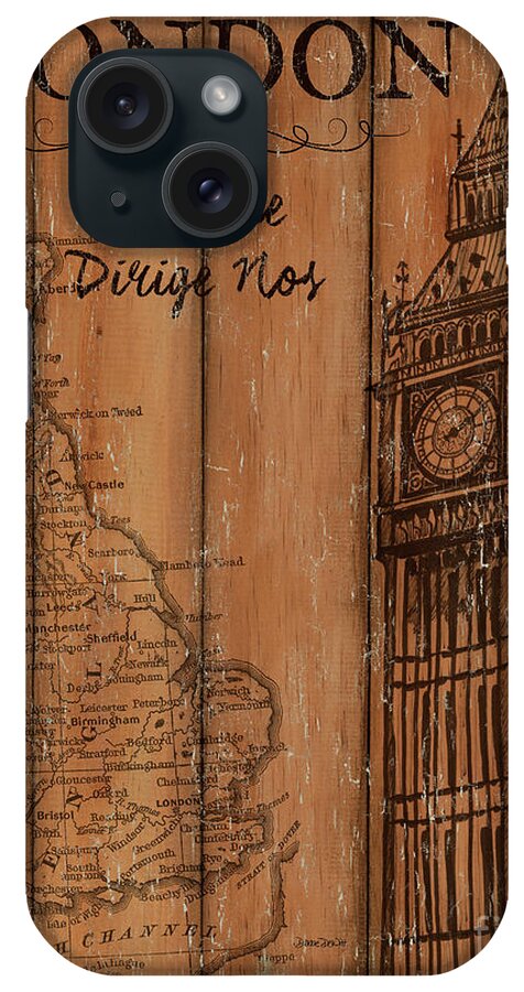 London iPhone Case featuring the painting Vintage Travel London by Debbie DeWitt