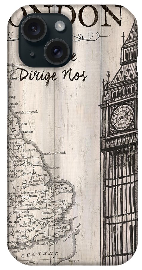 Travel Poster iPhone Case featuring the painting Vintage Travel Poster London by Debbie DeWitt