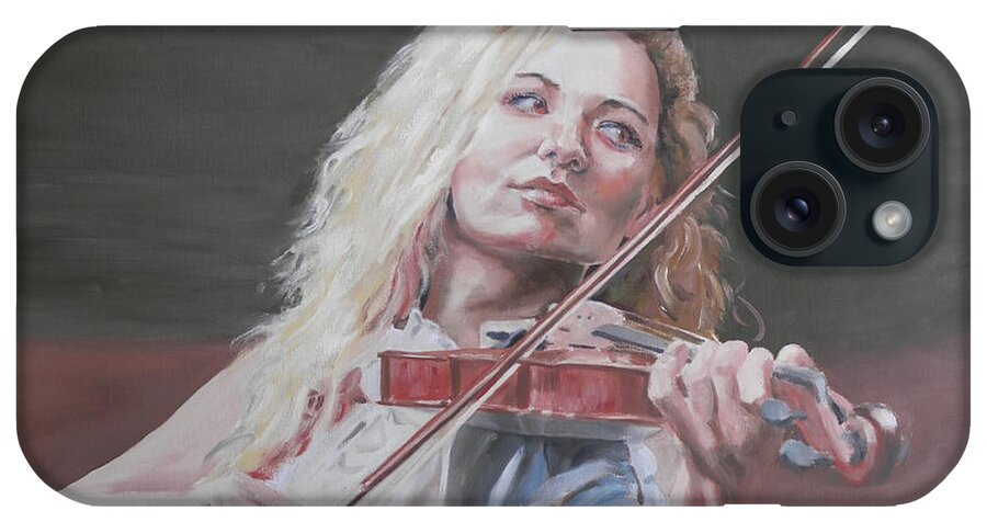 Female iPhone Case featuring the painting Violin Solo by John Neeve
