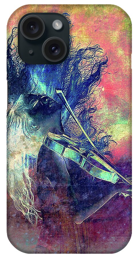 Violin iPhone Case featuring the digital art VioPlosion by Greg Sharpe