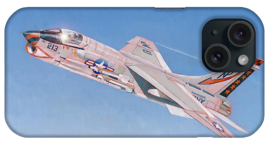 Aviation iPhone Case featuring the painting Vought F-8J Crusader by Douglas Castleman