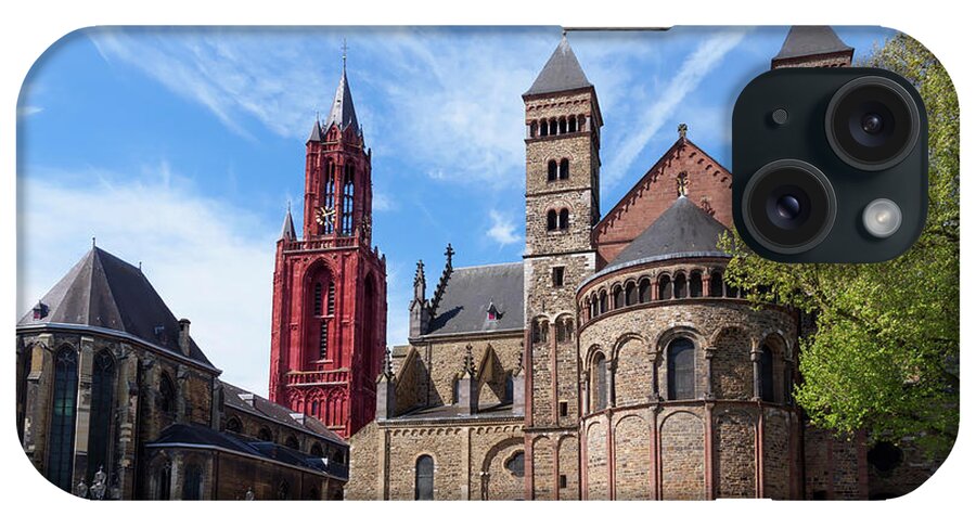 Het Vrijthof iPhone Case featuring the photograph Vrijthof with Saint John's Church and Saint Servatius Basilica by Louise Heusinkveld