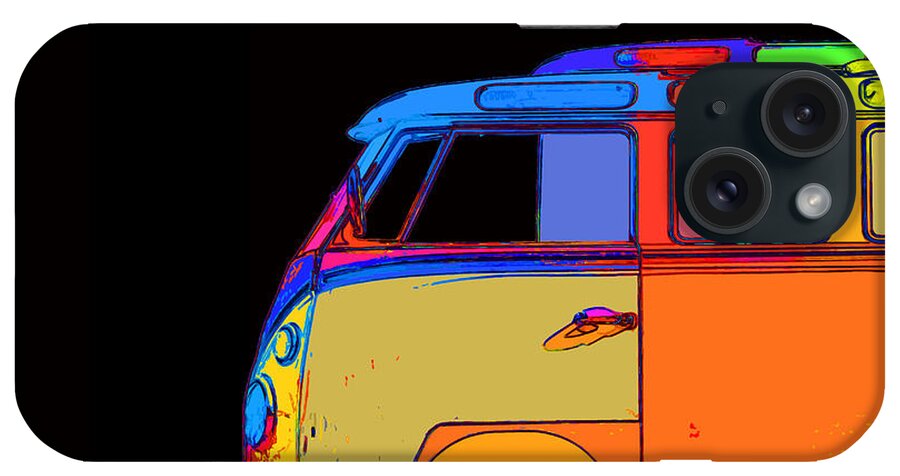 Surfer iPhone Case featuring the painting VW Surfer Bus Square by Edward Fielding