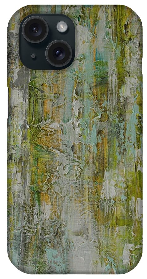 Abstract Painting iPhone Case featuring the painting W22 - twice II by KUNST MIT HERZ Art with heart