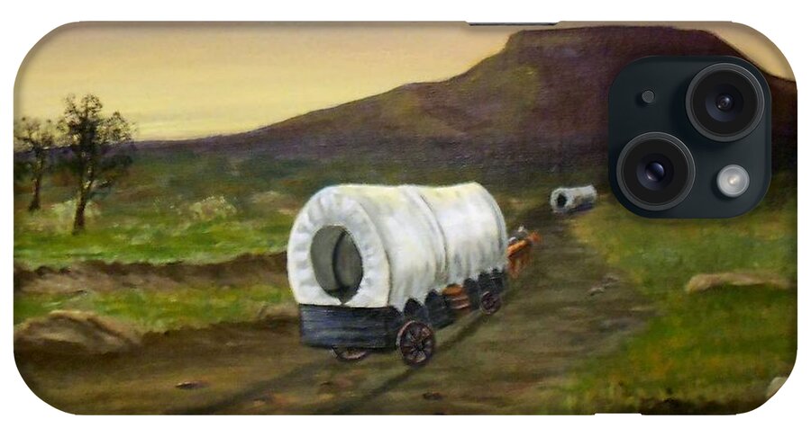 Wagon iPhone Case featuring the painting Wagons West by Sheri Keith