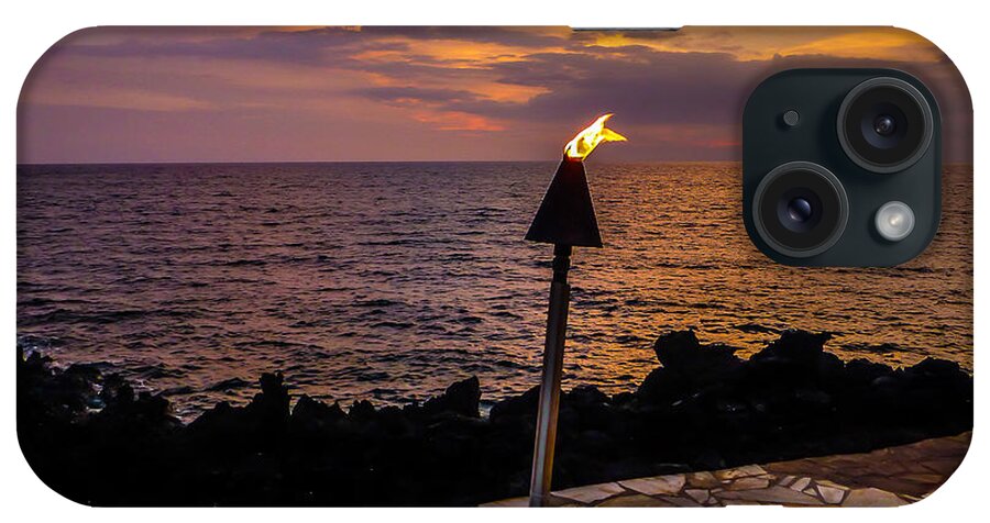 Hawaii iPhone Case featuring the photograph Sunset Torch Waikoloa by Pamela Newcomb