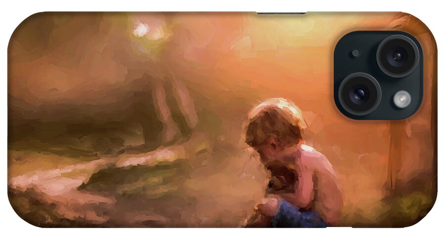 Sunset iPhone Case featuring the painting Waiting For Mother Goose by Armin Sabanovic