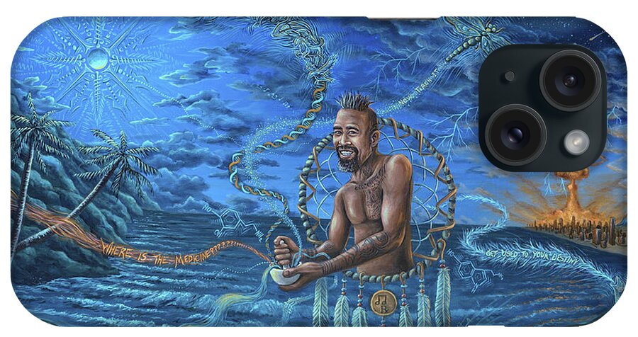 Nahko iPhone Case featuring the painting Wake The Dreams Into Realities by Jim Figora