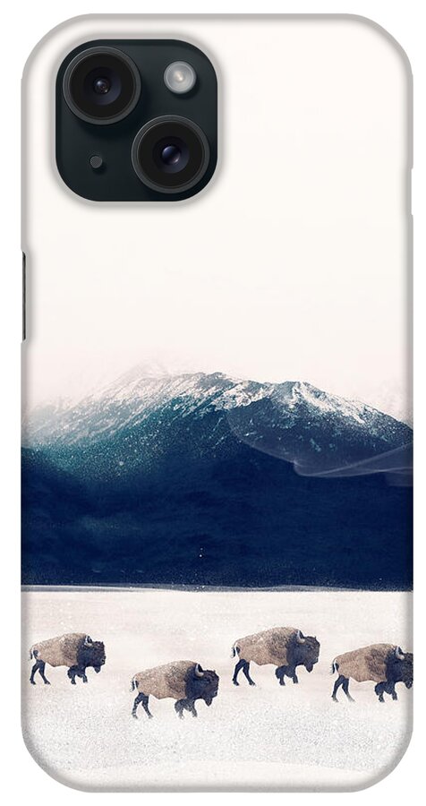 Buffalo iPhone Case featuring the painting Walk The Line by Bri Buckley