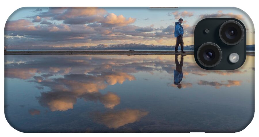 Usa iPhone Case featuring the photograph Walking in the sunset by Martin Gollery