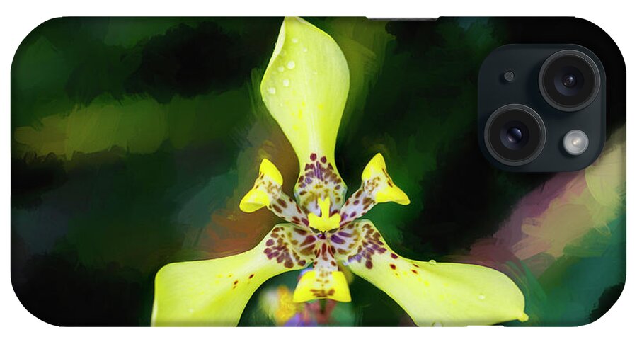 Iris iPhone Case featuring the photograph Walking Iris Neomarica Gracillis Painted 002 by Rich Franco