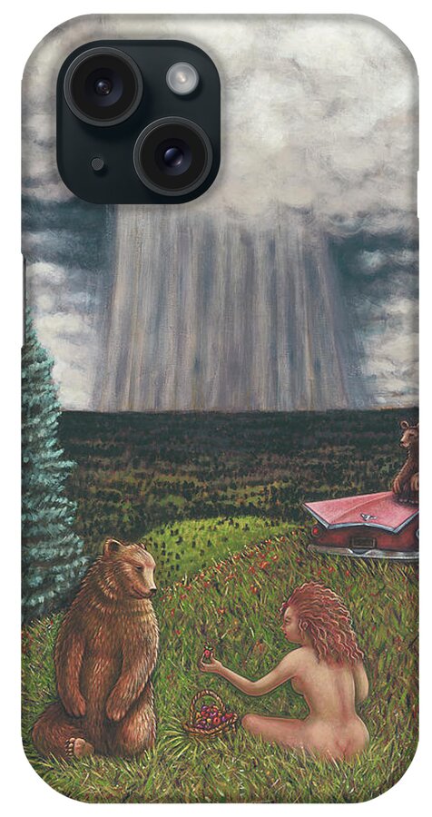 Cloud iPhone Case featuring the painting Walking Rain by Holly Wood