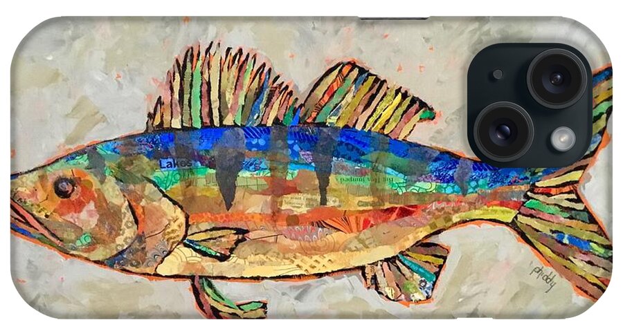 Fish iPhone Case featuring the painting Walter the Walleye by Phiddy Webb