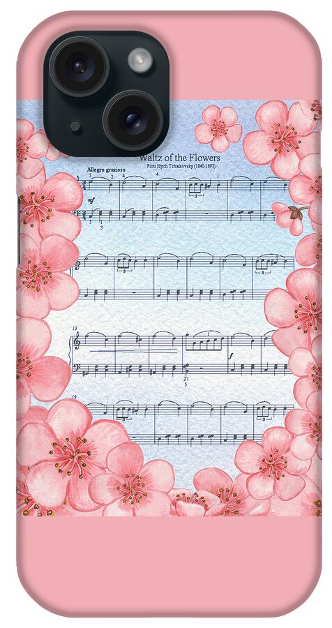 Waltz iPhone Case featuring the painting Waltz Of The Flowers Dancing Pink by Irina Sztukowski