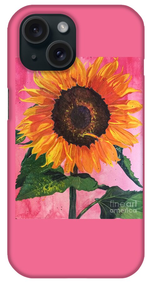 Sunflower iPhone Case featuring the painting Wantcha by Nila Jane Autry