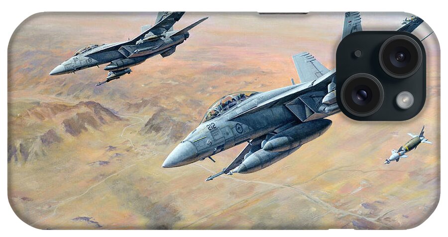 F/a 18f Super Hornet iPhone Case featuring the painting War on Terror by Colin Parker
