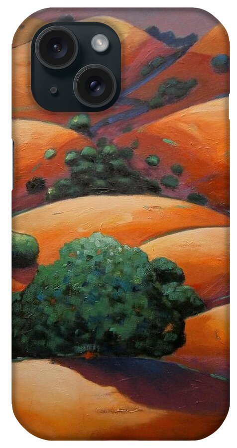 California Landscape iPhone Case featuring the painting Warm Afternoon Light on CA Hillside by Gary Coleman