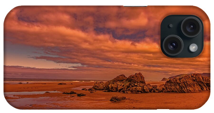 Anemone iPhone Case featuring the photograph Warm Light on Lincoln City Seaside by Brenda Jacobs