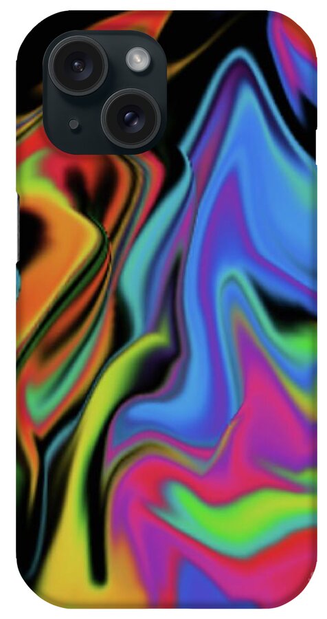 Warp iPhone Case featuring the digital art Warped with Colour by Barefoot Bodeez Art
