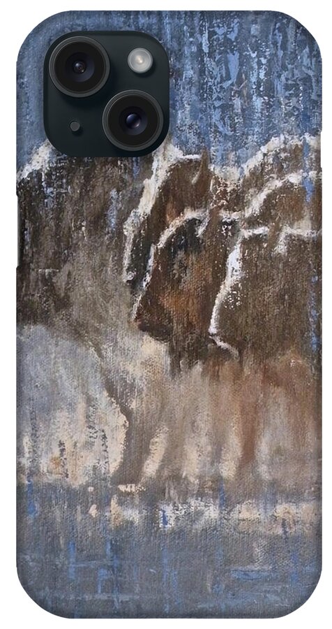 Bison iPhone Case featuring the painting Wash Day by Mia DeLode