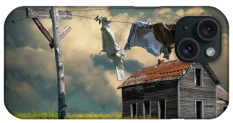 Clothes iPhone Case featuring the photograph Wash on the Line by Abandoned House by Randall Nyhof