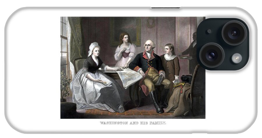 George Washington iPhone Case featuring the painting Washington And His Family by War Is Hell Store