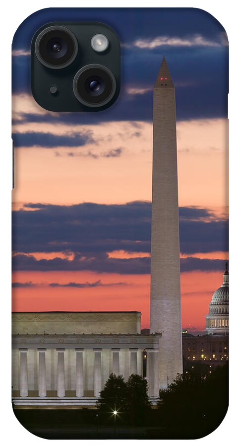 Clarence Holmes iPhone Case featuring the photograph Washington DC Landmarks at Sunrise II by Clarence Holmes