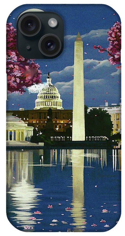 Washington D.c. iPhone Case featuring the digital art Washington D.C., The White house by Long Shot