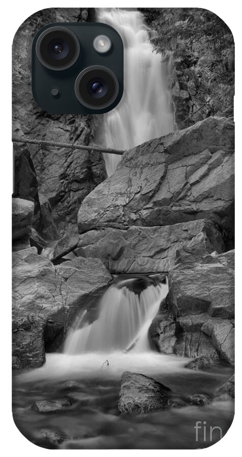 Falls Creek Falls iPhone Case featuring the photograph Washington Falls Creek Falls Black And White by Adam Jewell