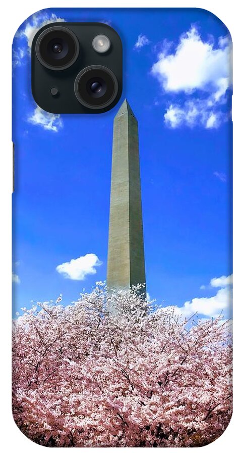 Washington Monument iPhone Case featuring the photograph Washington Monument Cherry Blossoms by Chris Montcalmo