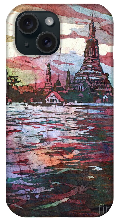 Clouds iPhone Case featuring the painting Wat Arun Sunset by Ryan Fox