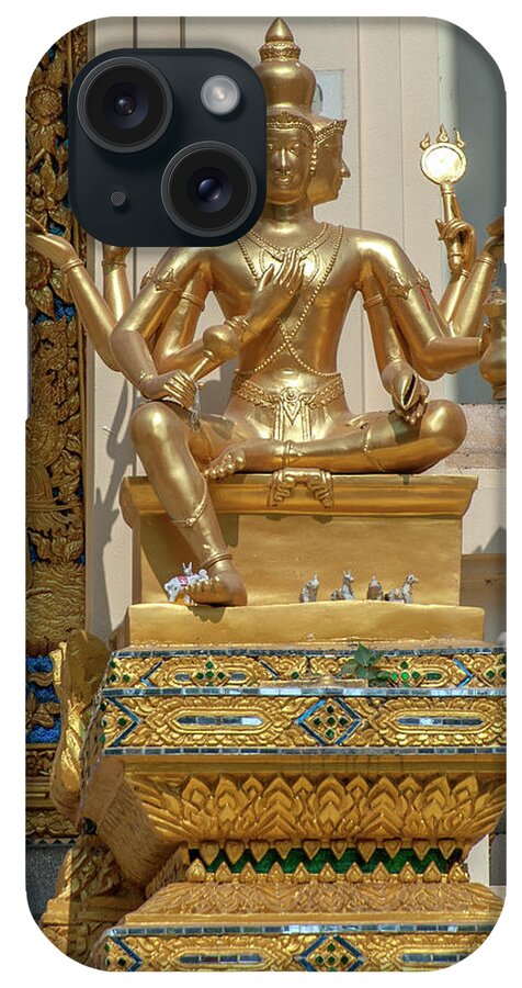 Temple iPhone Case featuring the photograph Wat Phrom Chariyawat Phra Ubosot Brahma Image DTHNS0121 by Gerry Gantt