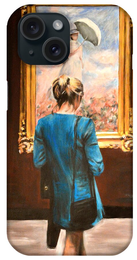Monet iPhone Case featuring the painting Watching Monet by Escha Van den bogerd