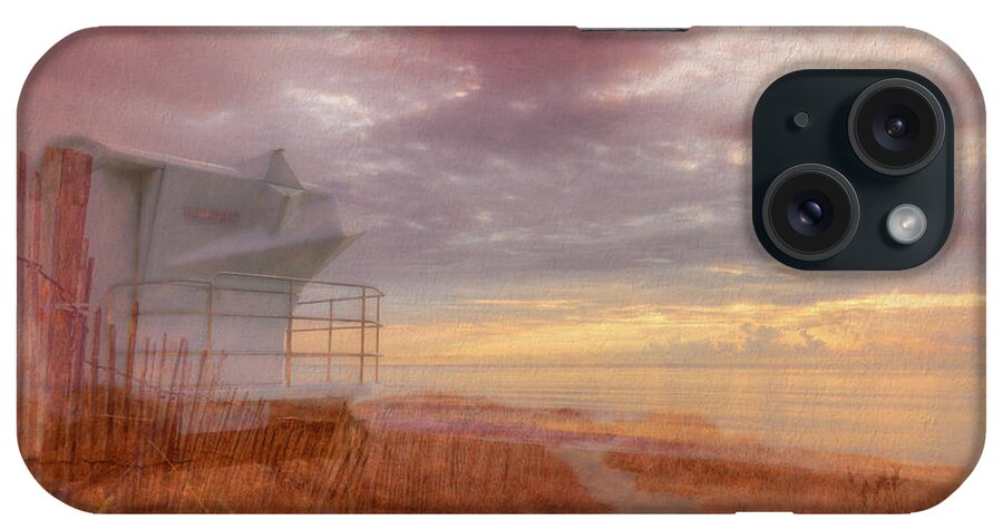 Clouds iPhone Case featuring the photograph Watching the Day Begin in Sepia Watercolors by Debra and Dave Vanderlaan