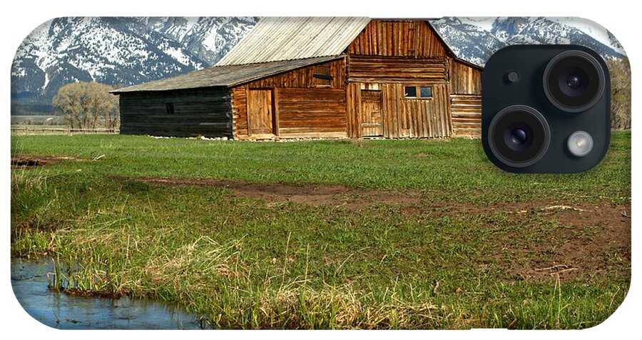 Moulton Barn iPhone Case featuring the photograph Water By The Barn by Adam Jewell