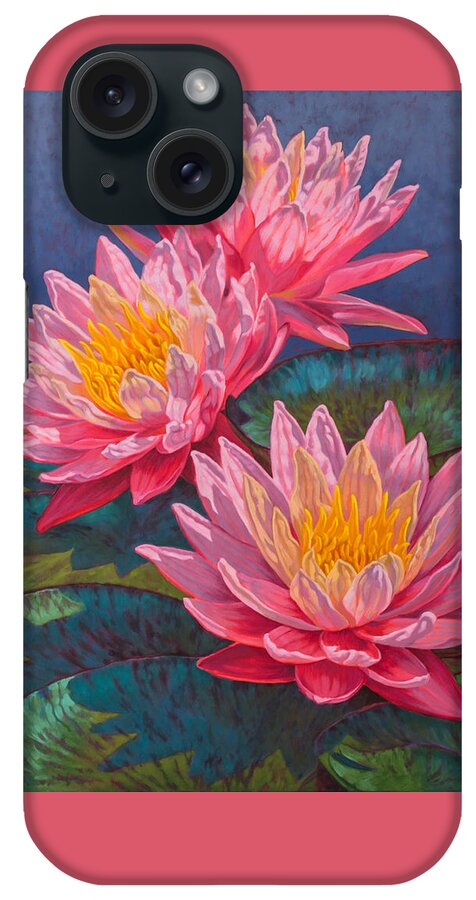 Fiona Craig iPhone Case featuring the painting Water Lilies 10 - Sunfire by Fiona Craig