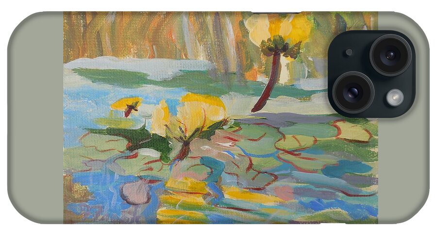 Water Lilies iPhone Case featuring the painting Water Lilies by Francine Frank