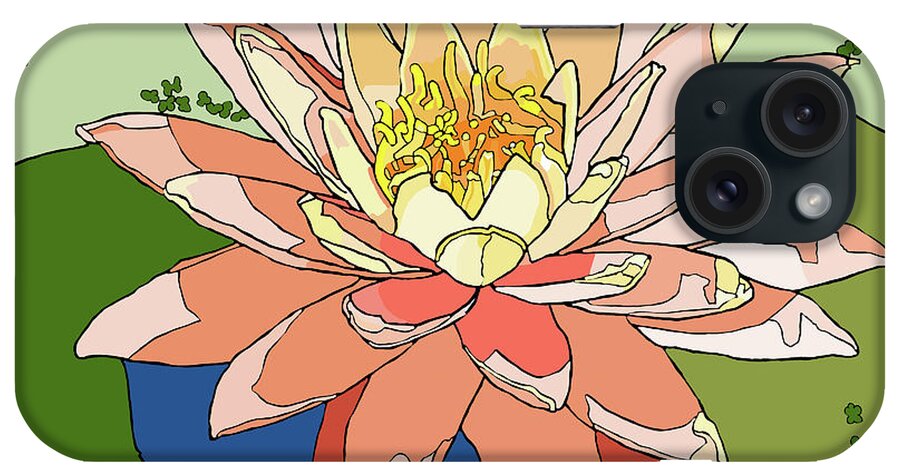 Water iPhone Case featuring the painting Water Lily and Duck Weed by Jamie Downs