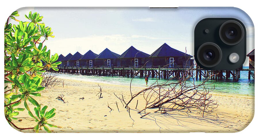 Maldives iPhone Case featuring the photograph Water Villas Maldives by Polina Coelho
