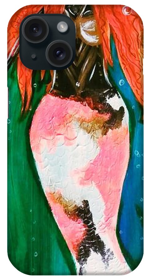 Mermaid iPhone Case featuring the painting Water Warrior by Artist Jamari